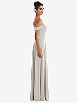 Alt View 3 Thumbnail - Oyster Off-the-Shoulder Draped Neckline Maxi Dress