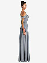 Alt View 3 Thumbnail - Platinum Off-the-Shoulder Draped Neckline Maxi Dress