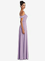 Alt View 3 Thumbnail - Pale Purple Off-the-Shoulder Draped Neckline Maxi Dress