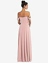 Alt View 2 Thumbnail - Rose - PANTONE Rose Quartz Off-the-Shoulder Draped Neckline Maxi Dress