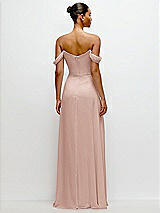 Rear View Thumbnail - Toasted Sugar Off-the-Shoulder Draped Neckline Maxi Dress