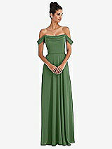 Alt View 1 Thumbnail - Vineyard Green Off-the-Shoulder Draped Neckline Maxi Dress