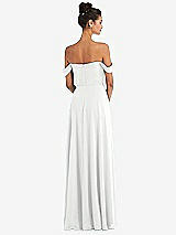 Alt View 2 Thumbnail - White Off-the-Shoulder Draped Neckline Maxi Dress