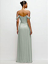 Rear View Thumbnail - Willow Green Off-the-Shoulder Draped Neckline Maxi Dress