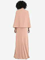 Rear View Thumbnail - Pale Peach Open-Front Split Sleeve Cape Jacket