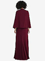 Rear View Thumbnail - Cabernet Open-Front Split Sleeve Cape Jacket