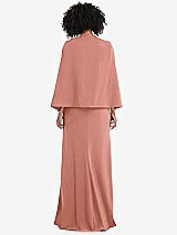 Rear View Thumbnail - Desert Rose Open-Front Split Sleeve Cape Jacket