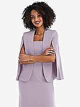 Front View Thumbnail - Lilac Haze Open-Front Split Sleeve Cape Jacket