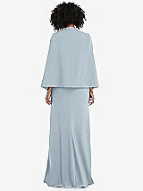 Rear View Thumbnail - Mist Open-Front Split Sleeve Cape Jacket