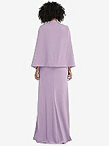 Rear View Thumbnail - Pale Purple Open-Front Split Sleeve Cape Jacket