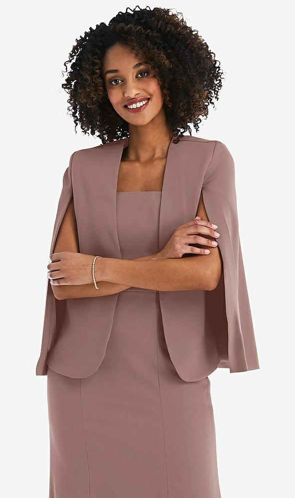 Front View - Sienna Open-Front Split Sleeve Cape Jacket