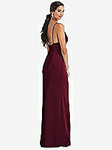 Alt View 3 Thumbnail - Cabernet Cowl-Neck Draped Wrap Maxi Dress with Front Slit