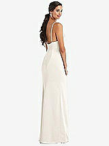 Alt View 3 Thumbnail - Ivory Cowl-Neck Draped Wrap Maxi Dress with Front Slit