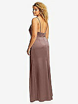 Rear View Thumbnail - Sienna Cowl-Neck Draped Wrap Maxi Dress with Front Slit