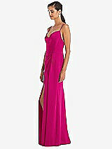 Alt View 2 Thumbnail - Think Pink Cowl-Neck Draped Wrap Maxi Dress with Front Slit