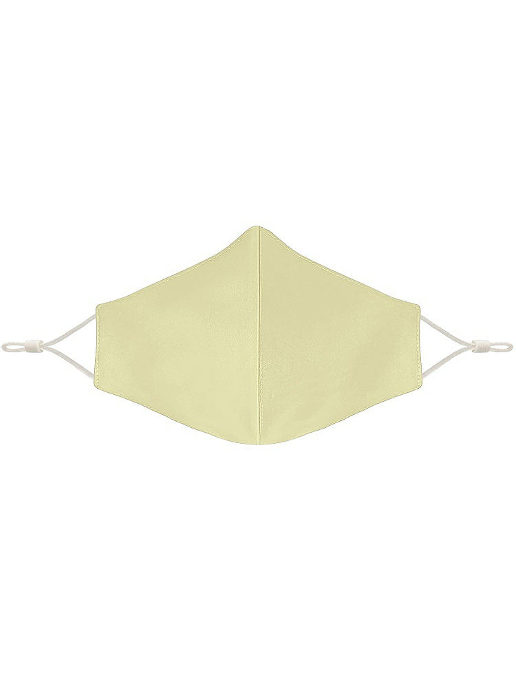 Front View - Butter Yellow Satin Twill Reusable Face Mask