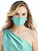 Alt View 2 Thumbnail - Coastal Satin Twill Reusable Face Mask