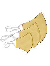 Rear View Thumbnail - Maize Satin Twill Reusable Face Mask