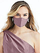 Alt View 2 Thumbnail - Dusty Rose Satin Twill Reusable Face Mask