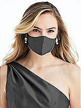 Alt View 2 Thumbnail - Gunmetal Satin Twill Reusable Face Mask