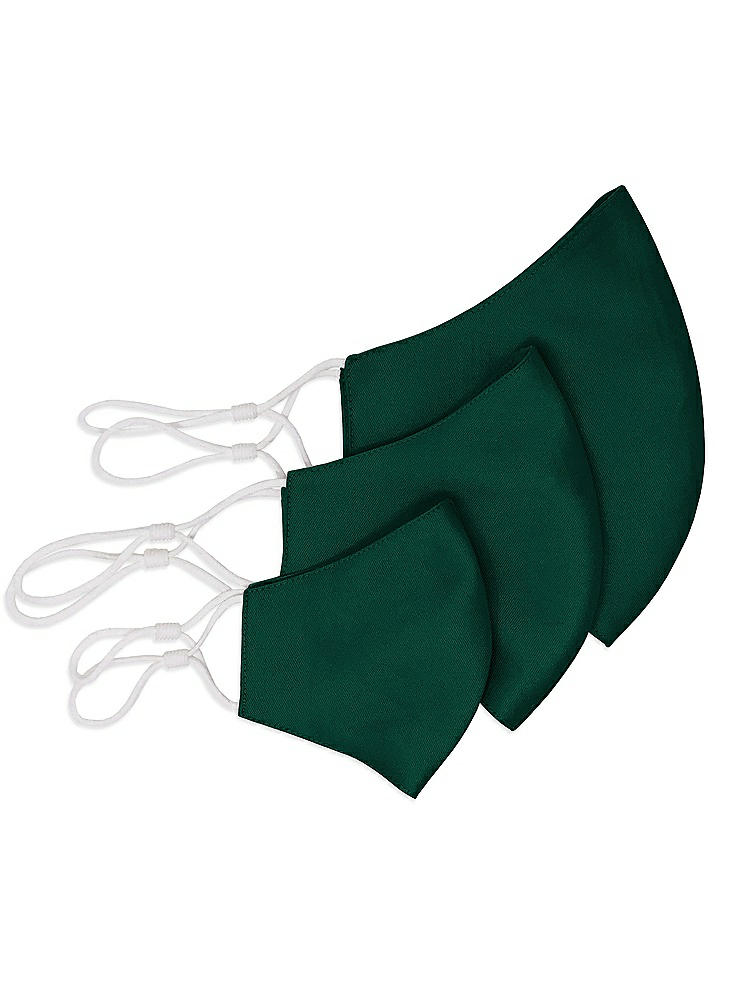 Back View - Hunter Green Satin Twill Reusable Face Mask