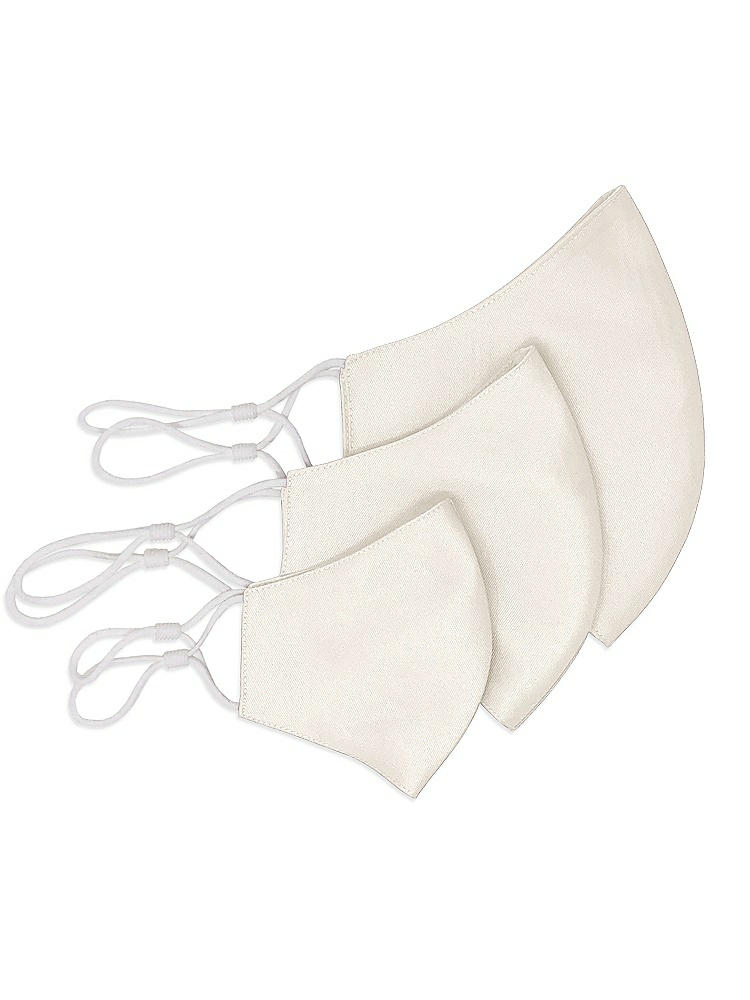 Back View - Ivory Satin Twill Reusable Face Mask