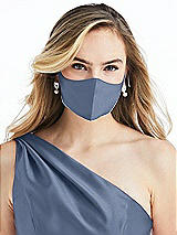 Alt View 2 Thumbnail - Larkspur Blue Satin Twill Reusable Face Mask