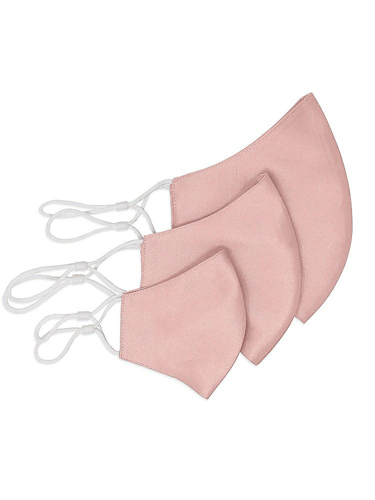 Back View - Rose - PANTONE Rose Quartz Satin Twill Reusable Face Mask