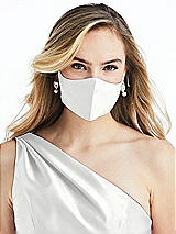 Alt View 2 Thumbnail - White Satin Twill Reusable Face Mask