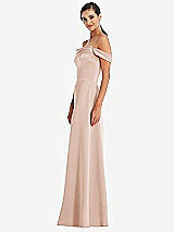 Alt View 2 Thumbnail - Cameo Draped Pleat Off-the-Shoulder Maxi Dress