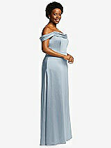 Side View Thumbnail - Mist Draped Pleat Off-the-Shoulder Maxi Dress