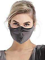 Alt View 2 Thumbnail - Caviar Gray Lux Velvet Reusable Face Mask