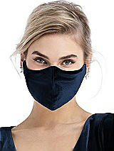 Alt View 2 Thumbnail - Midnight Navy Lux Velvet Reusable Face Mask