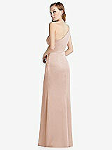 Rear View Thumbnail - Cameo Shirred One-Shoulder Satin Trumpet Dress - Maddie