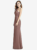 Side View Thumbnail - Sienna Shirred One-Shoulder Satin Trumpet Dress - Maddie