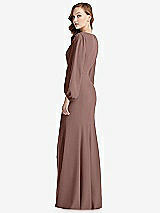 Alt View 3 Thumbnail - Sienna Long Puff Sleeve V-Neck Trumpet Gown