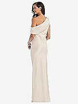 Rear View Thumbnail - Oat Draped One-Shoulder Convertible Maxi Slip Dress