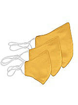 Rear View Thumbnail - NYC Yellow Lux Charmeuse Reusable Face Mask