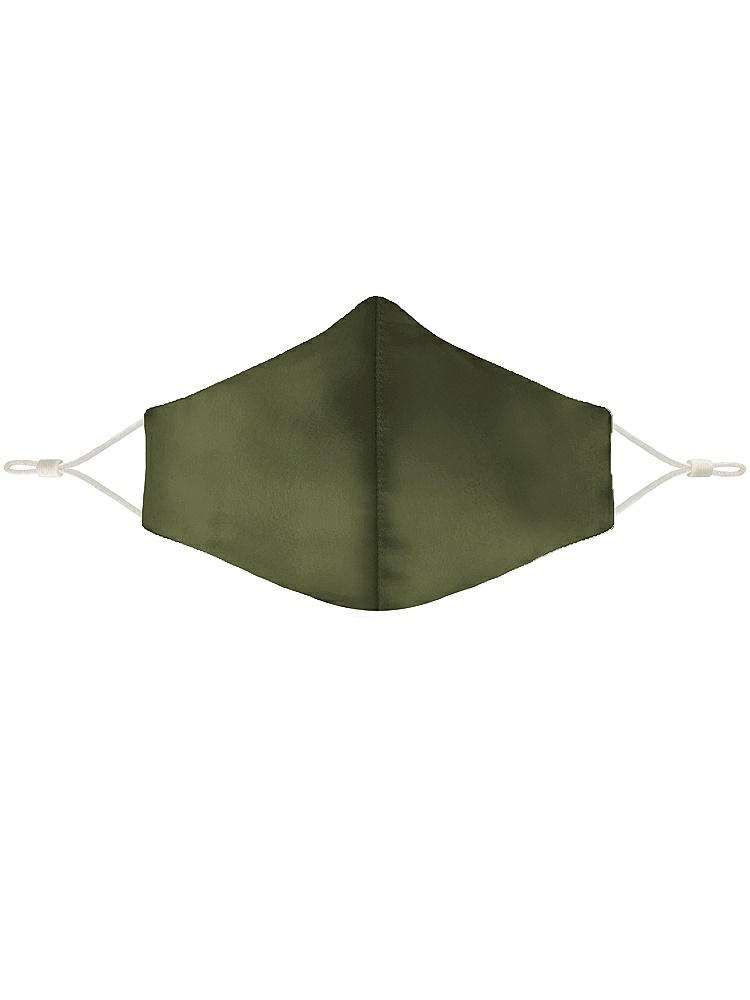 Front View - Olive Green Lux Charmeuse Reusable Face Mask