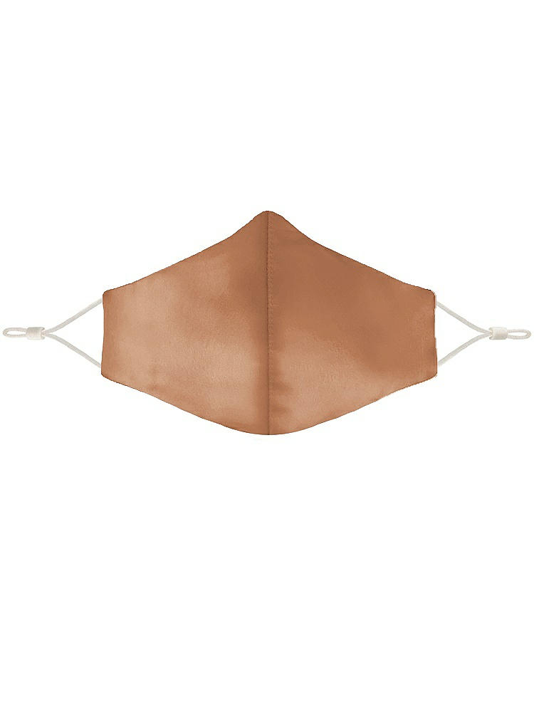 Front View - Toffee Lux Charmeuse Reusable Face Mask