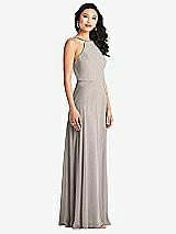 Side View Thumbnail - Taupe Bella Bridesmaids Dress BB129