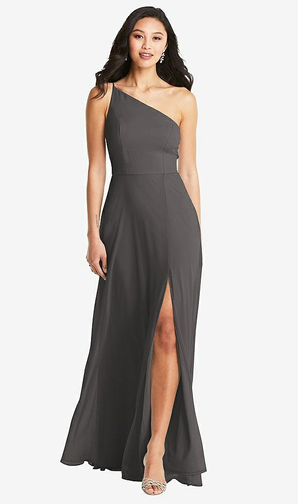 Front View - Caviar Gray Bella Bridesmaids Dress BB130