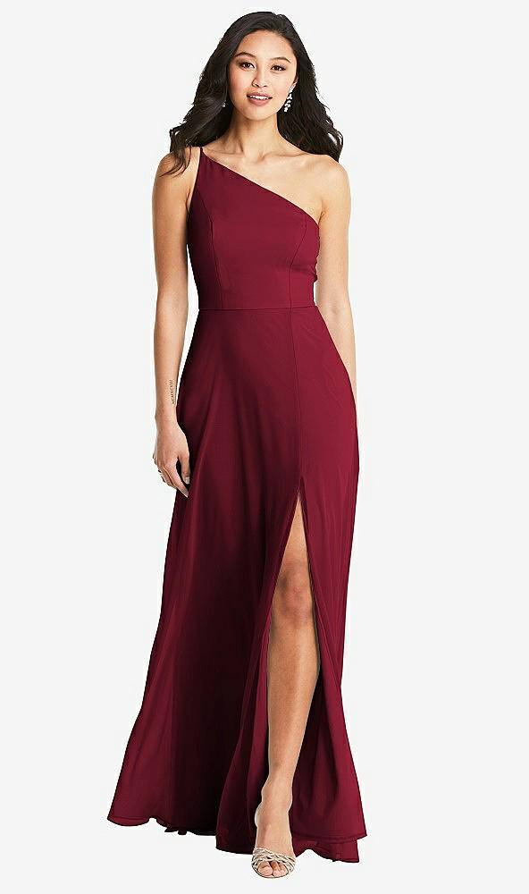 Front View - Burgundy Bella Bridesmaids Dress BB130