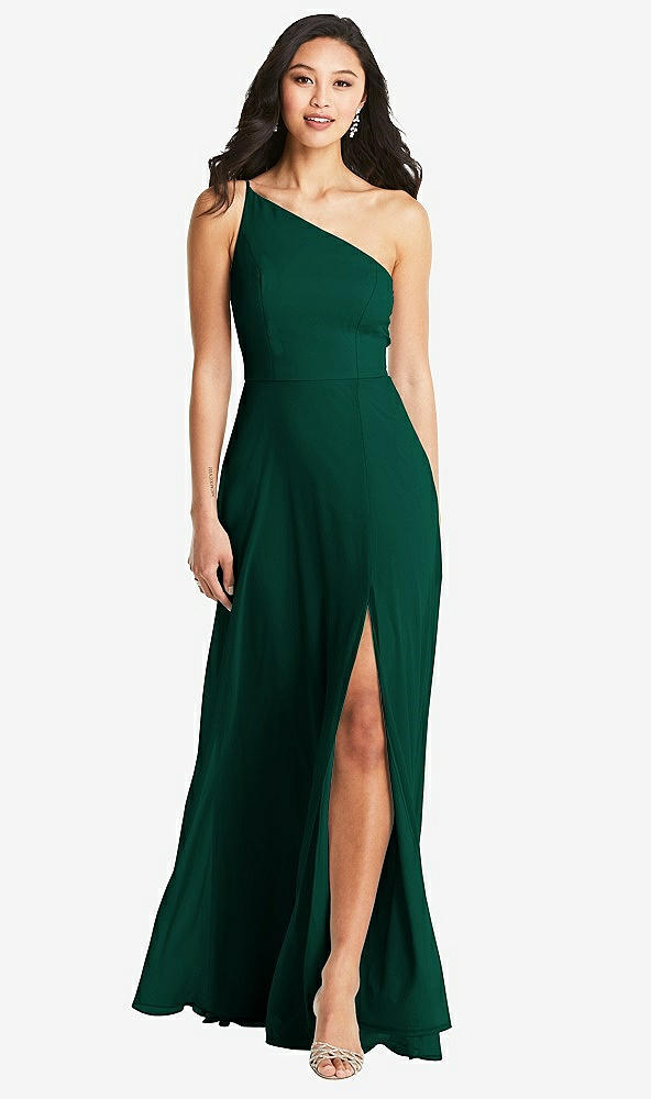 Front View - Hunter Green Bella Bridesmaids Dress BB130