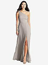 Front View Thumbnail - Taupe Bella Bridesmaids Dress BB130