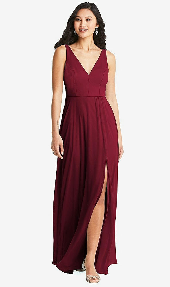 Front View - Burgundy Bella Bridesmaids Dress BB131