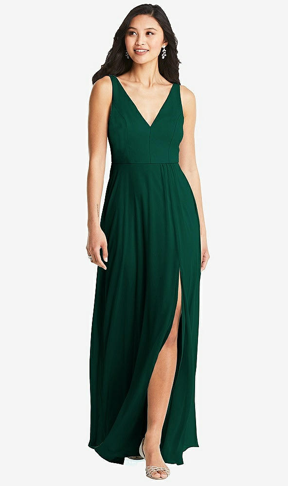 Front View - Hunter Green Bella Bridesmaids Dress BB131