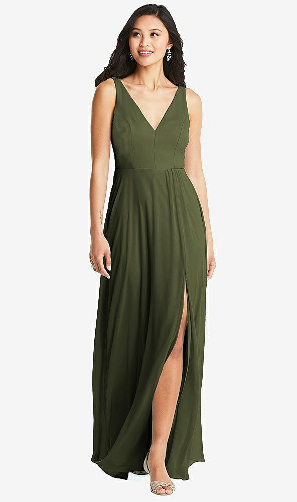 Front View - Olive Green Bella Bridesmaids Dress BB131