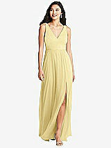 Front View Thumbnail - Pale Yellow Bella Bridesmaids Dress BB131