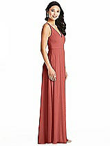 Side View Thumbnail - Coral Pink Bella Bridesmaids Dress BB131